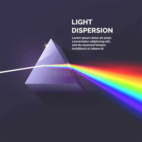 Dispersione Della Luce Ad Uno Spettro Su Un Prisma Di Vetro