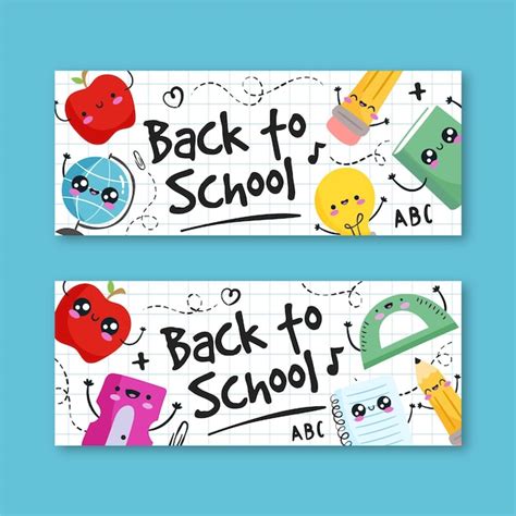 Free Vector Back To School Banner Template Draw