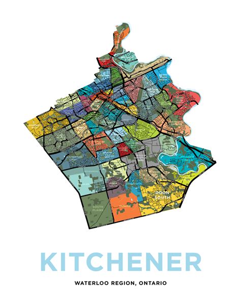 Kitchener Full City Map Print Jelly Brothers