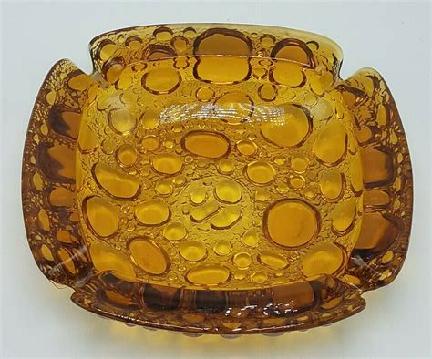 Collectibles Mid Century Blenko Glass Ashtray Tobacciana