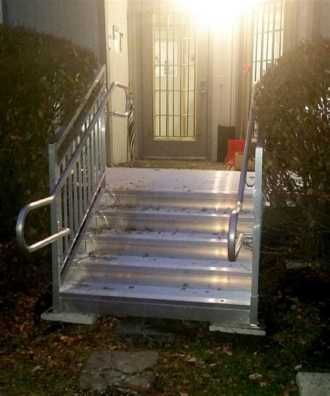 Modular Stairs Installation In Front Of Premeire Trailer Leasing