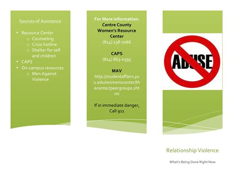 Op Ed Piece Brochure Relationship Violence On The Penn State Campus