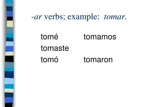 Tomar Verb Chart