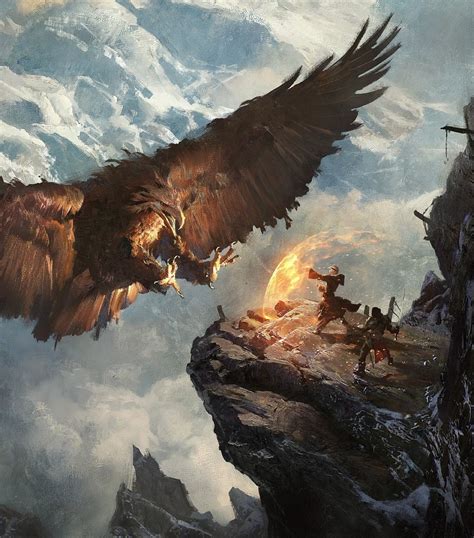 Download Eagle Fantasy Warrior Art 950x1534 Wallpaper Iphone