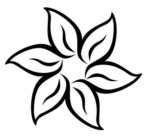 Flower Black And White Clip Art Flower Silhouette Png Download 2109