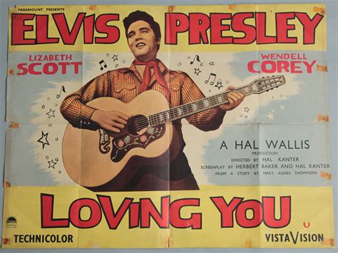 Loving You 1957 Elvis Presley Original British Quad Film Poster With