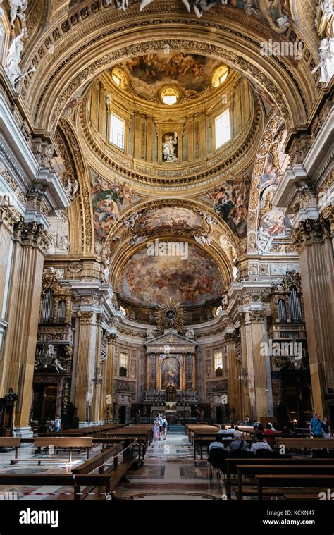 Interior View Of The The Church Of Gesu In Rome Stock Photo Alamy