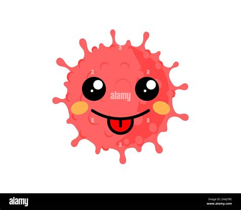 Coronavirus Emoji Kawaii Cara Gracioso Lindo Virus Corona Icono