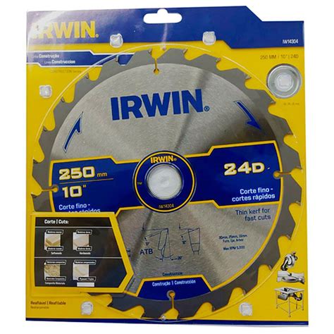 Lâmina de Serra Circular Widea Irwin 250mm 24 Dentes Pires Martins