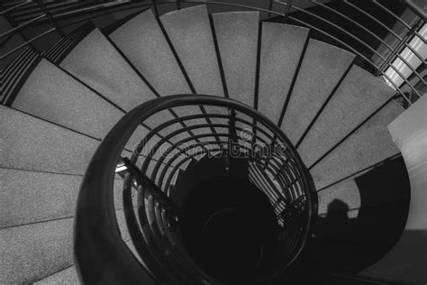 Black And White Image Of Spiral Staircase Stock Photo Image Of