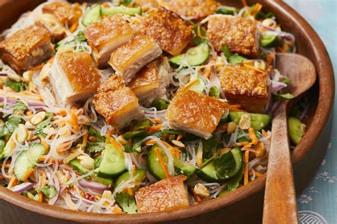 Crispy Pork Belly Noodle Salad Recipe New Idea Magazine