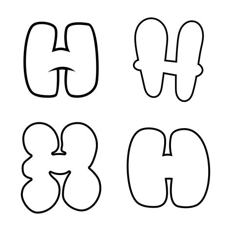 4 Best Images Of Printable Bubble Letter H A Z Upper And Lower Case