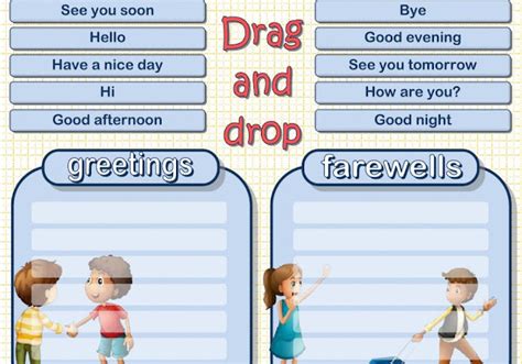 English Is FUNtastic Greetings And Farewells Interactive Exercises