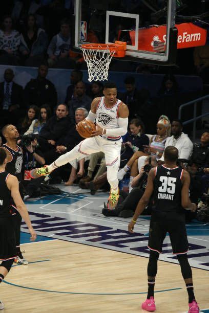 Russell Westbrook Of Team Giannis Grabs A Rebound Against Damian