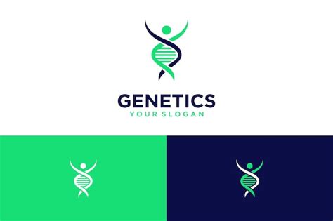 Premium Vector Genetics Logo Design With Dna And Humans