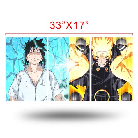 Naruto Vs Sasuke Anime Poster Set Triple Wide Uwushop