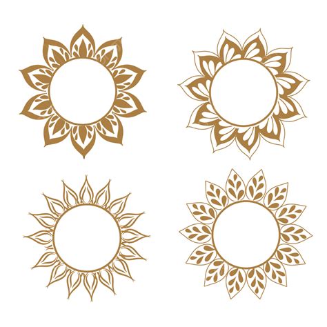 Golden Motif Hd Transparent Bundle Set Of Golden Sun Icon With Mandala