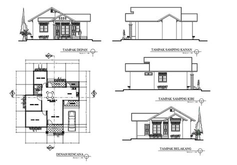 Small House Design Plan In Autocad File Cadbull