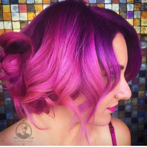 Fuchsia Pink Hair Purple Hair By Samantha Daly Gorgeous Messy Updo Too