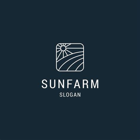 Premium Vector Sun Farm Logo Icon Flat Design Template