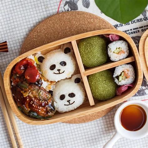 2019 Japanese Style Bento Boxes 1layer 3grids Wood Lunch Box Portable