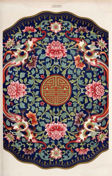 Shou Traditional Chinese Pattern Asian Adultcp Colorpalette