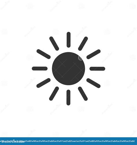 Sun Icon Black Sun Silhouette Warm Weather Symbol Stock Illustration