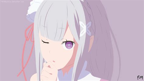 Emilia V2 by FikriMochizou on DeviantArt | Minimalist anime, Vector wallpaper, Anime minimalist