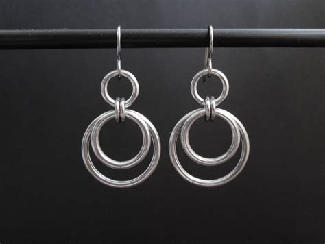 Stainless Steel Earrings Nickel Free Earrings Dangle Hoop Etsy