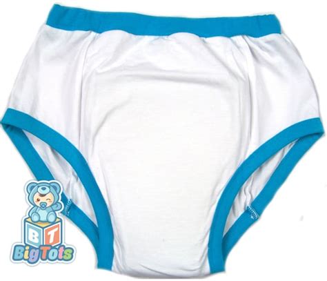 Adult Baby Sizes White Wblue Training Diaper Pants