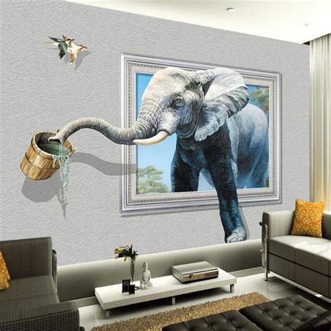 Beibehang Custom Mural Wallpaper Any Size 3d Elephant Fresco Living