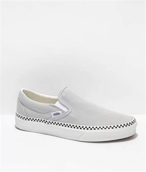 Vans Slip On Checkerboard Foxing Grey Dawn Skate Shoes