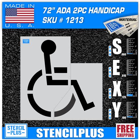 72 Handicap Stencil Parking Lot Pavement Marking — Stencil Plus