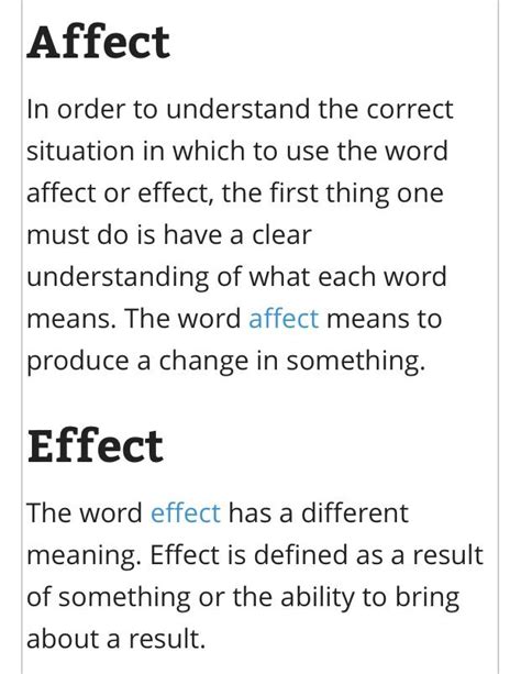 Affect And Effect Affect Or Effect Understanding Words