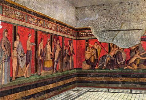 Dionysiac Mystery Frieze Second Style Wall Paintings In Room 5 Of The