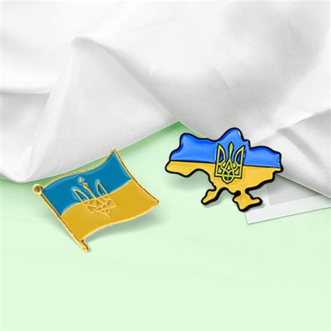 Ukrainian Trident Jewelry Ukrainian Trident Symbol Ukrainian Flag Lapel Pin Brooches