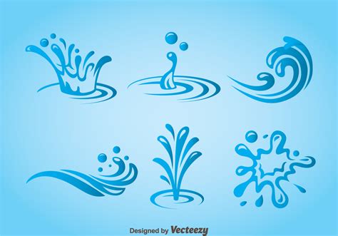 Splash Water Icons Vector 112561 Vector Art At Vecteezy