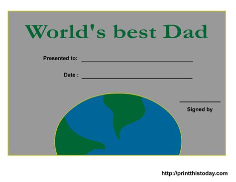 Free Printable Fathers Day Certificates