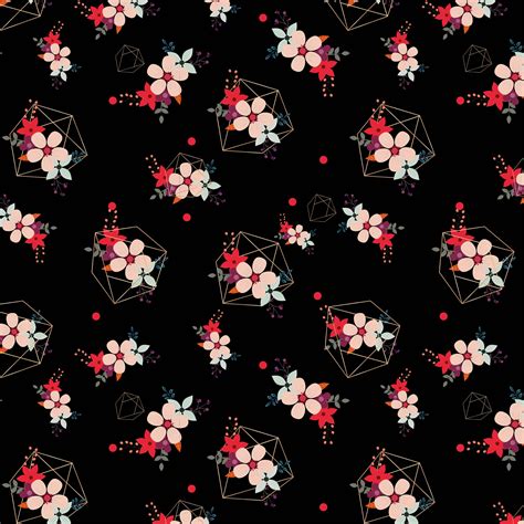 Floral Pattern With Geometric Shapes 681514 Vector Art At Vecteezy