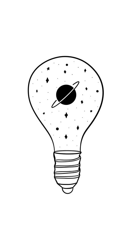 Space Bulb White Wallpaper Visualtimmy Easy Doodles Drawings Art