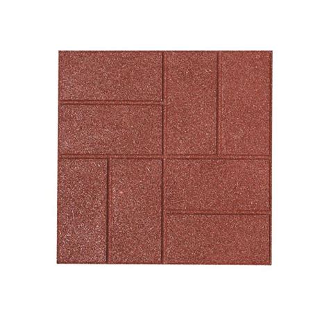 Rubberific Red Rubber Paver Common 16 In X 16 In Actual 16 In X 16