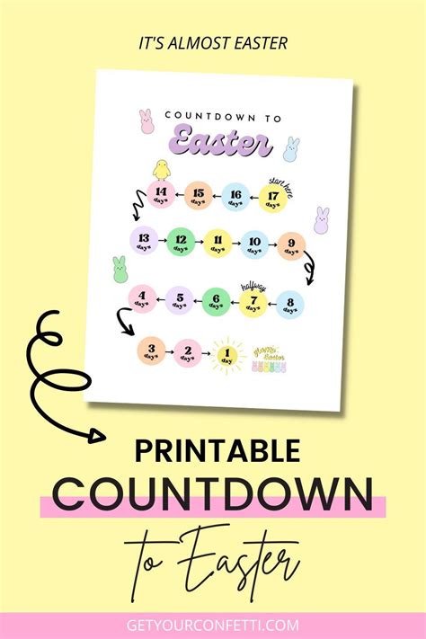 Printable Countdown To Easter Artofit
