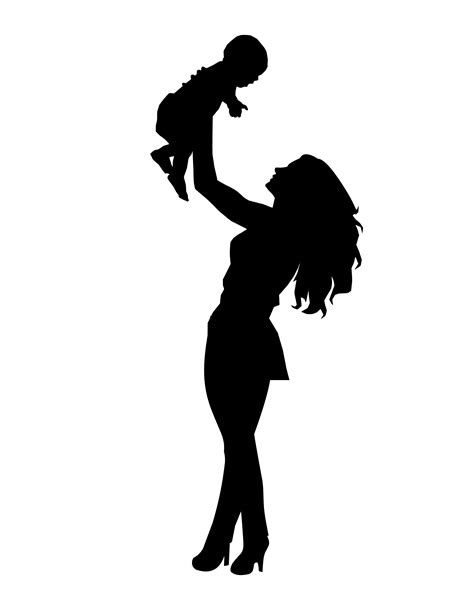 Black Mother And Child Silhouette