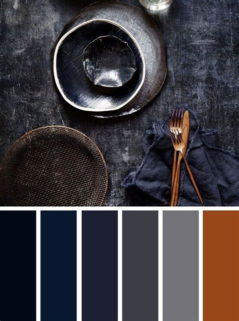 Colour plays a huge role in determining how we feel within the environment around us, nowhere more so than in our own homes. Blue grey and copper color palette #ExteriorDesignColor ...