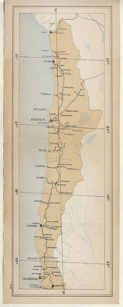 Mapa Del Norte De Chile 1943 Memoria Chilena