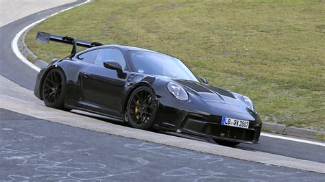 New Porsche Gt Rs Spied Testing At The N Rburgring Evo