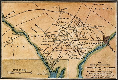 Underground Railroad Map Painting By Granger