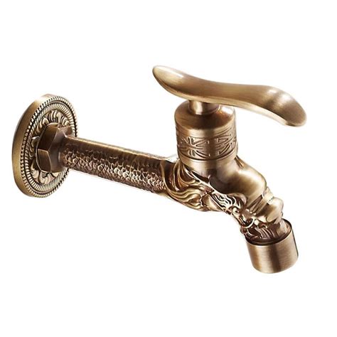 If you're only rinsing off dirty tools and flower pots, you can simply use a garden hose as the water source, and route the full utility sink: Antique Dragon Lever Handle Wall Mount Outdoor Garden ...