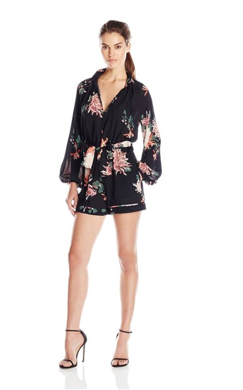 Rachel Zoe Womens Ariel Floral Romper Chic And Sexy And Easy To Walk