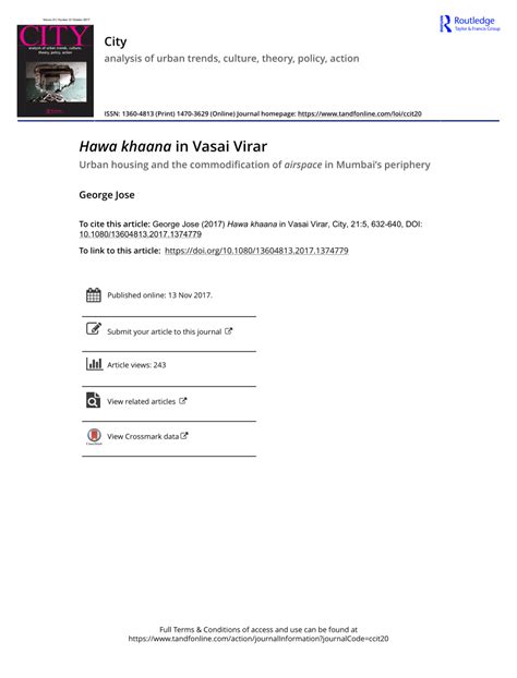 (PDF) Hawa khaana in Vasai Virar: Urban housing and the commodification